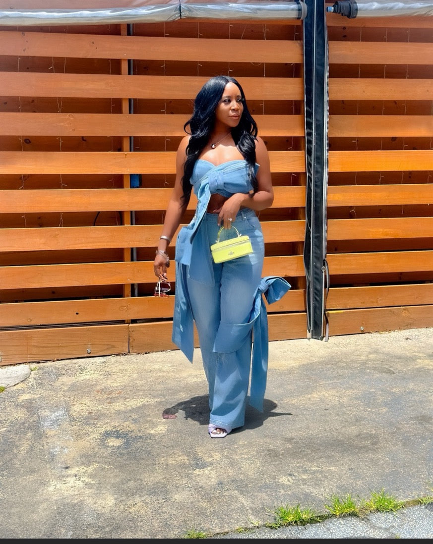Denim & Bows Set
