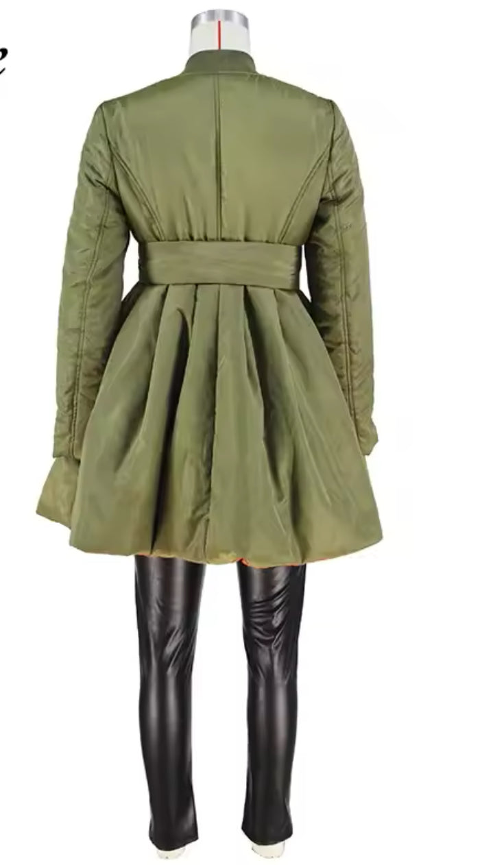 Olive Swing Coat