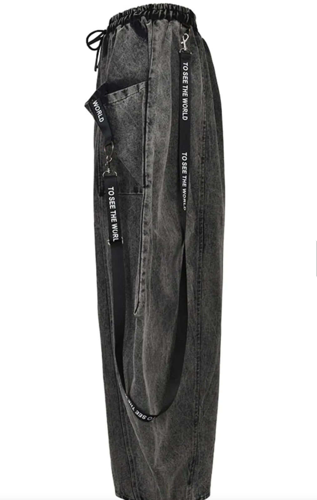 Denim Black Herem Pants
