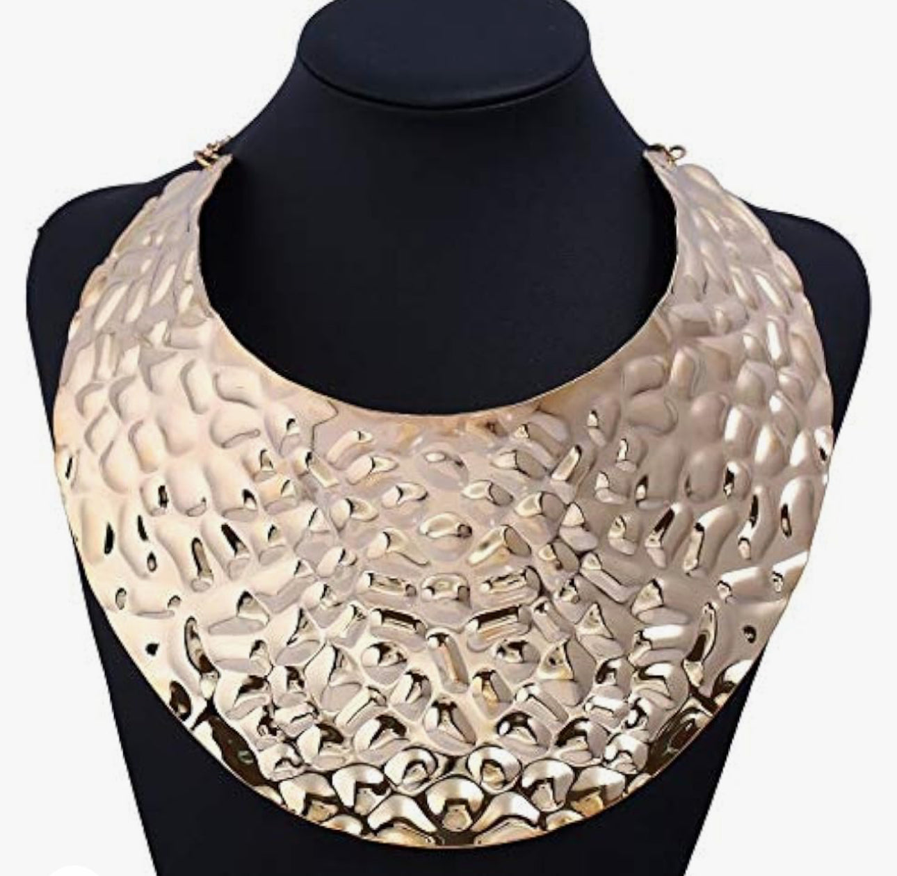 Gold Textured Collar Necklace