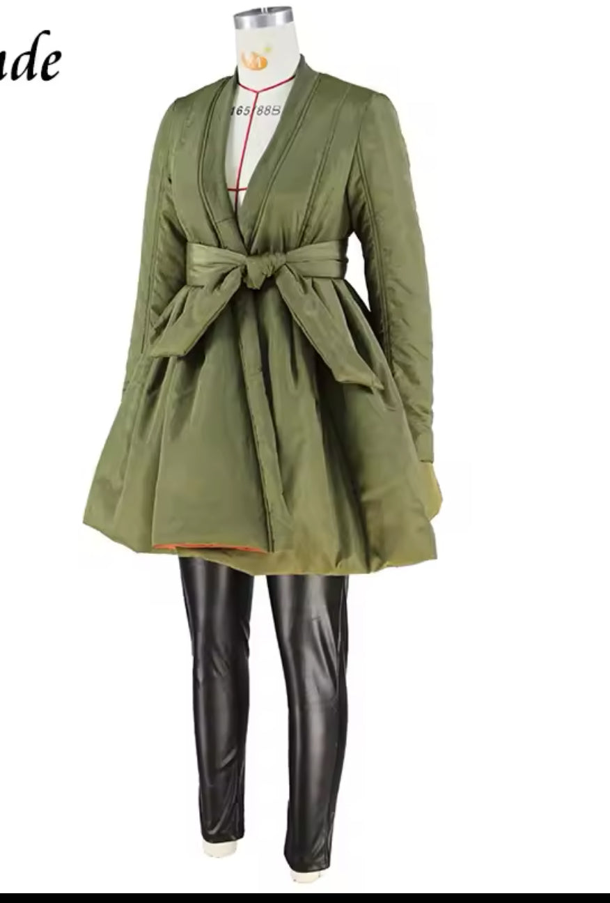 Olive Swing Coat
