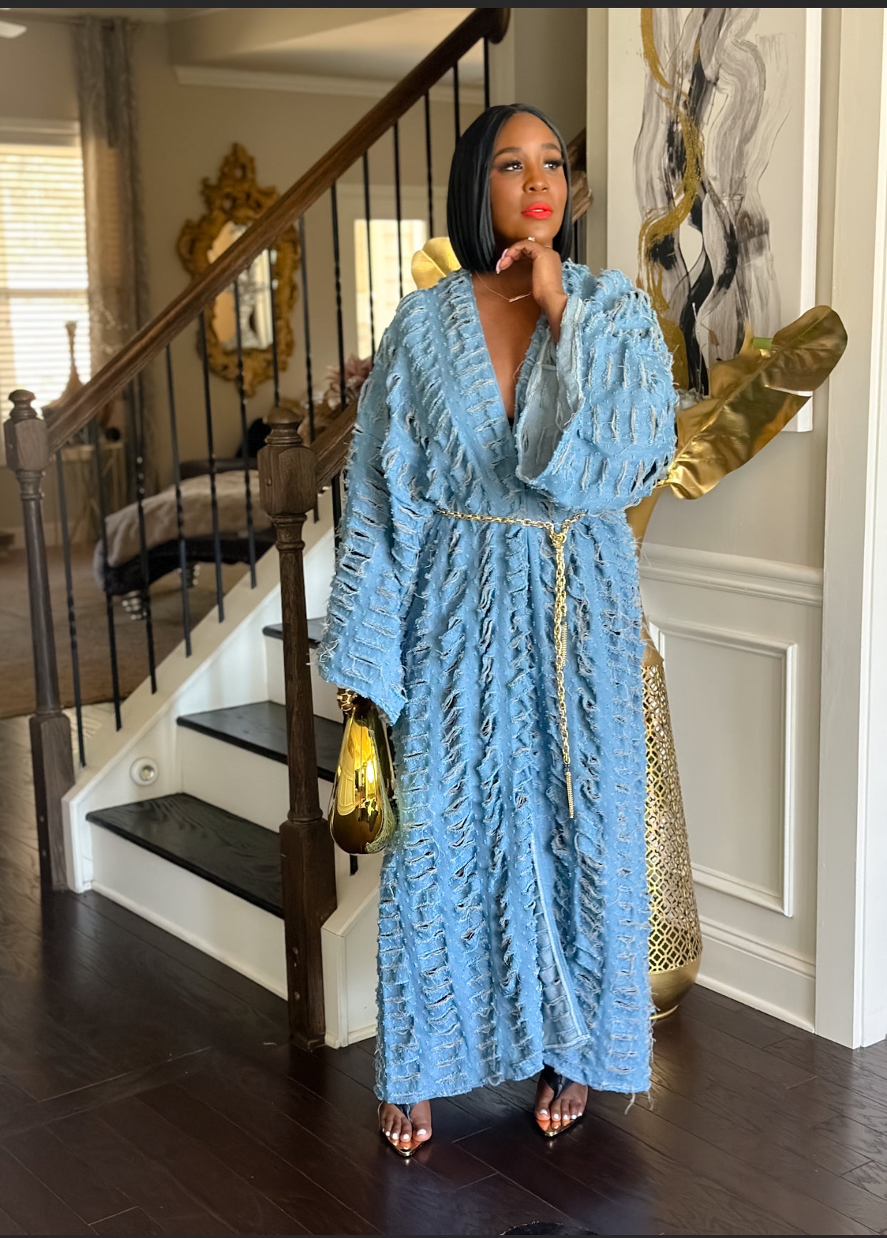 Lux Full Length Denim Kaftan “PRE ORDER”