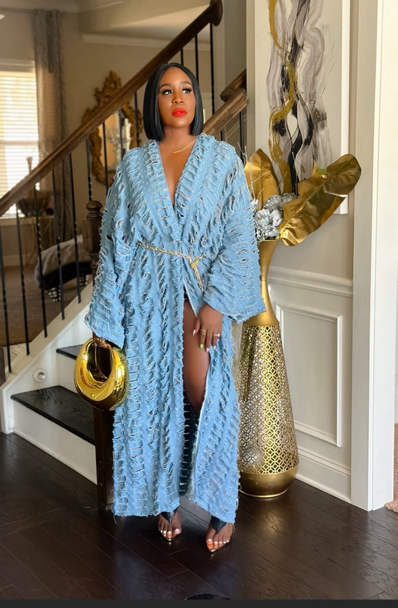 Lux Full Length Denim Kaftan “PRE ORDER”