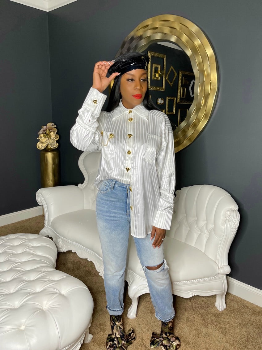 Striped Medal Blouse