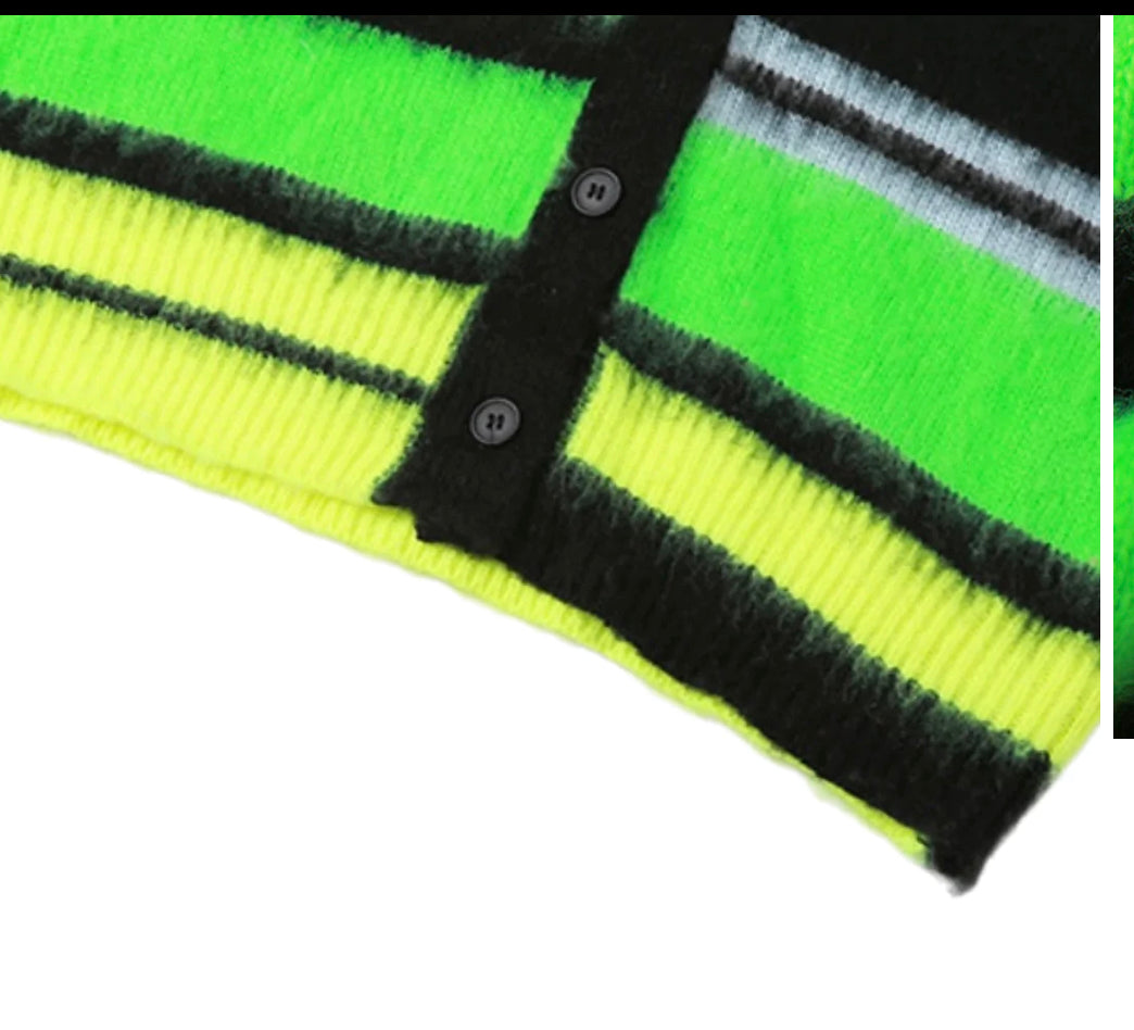 Neon & Black Stripe Cardi