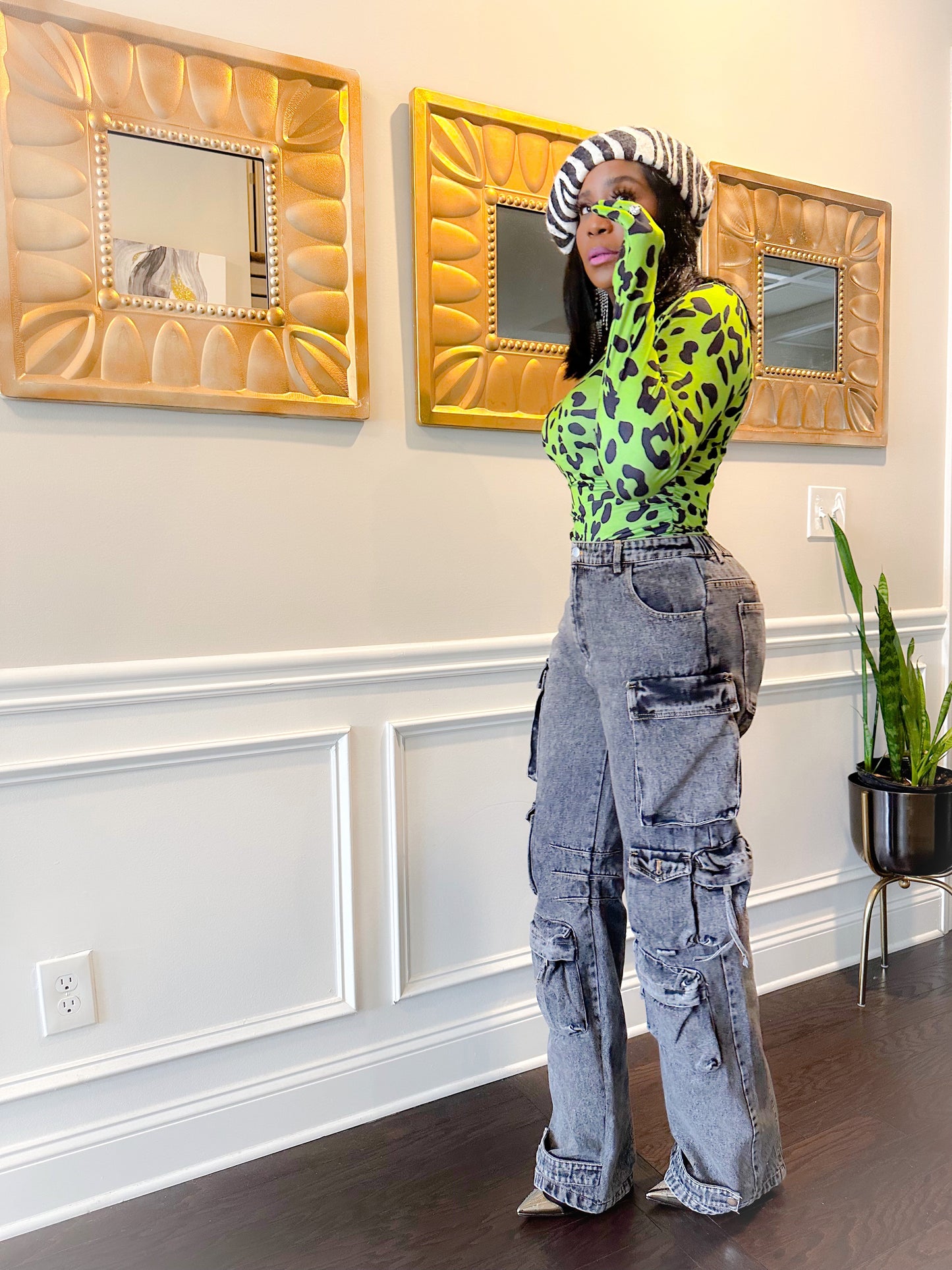 Black Stone Wash Cargos