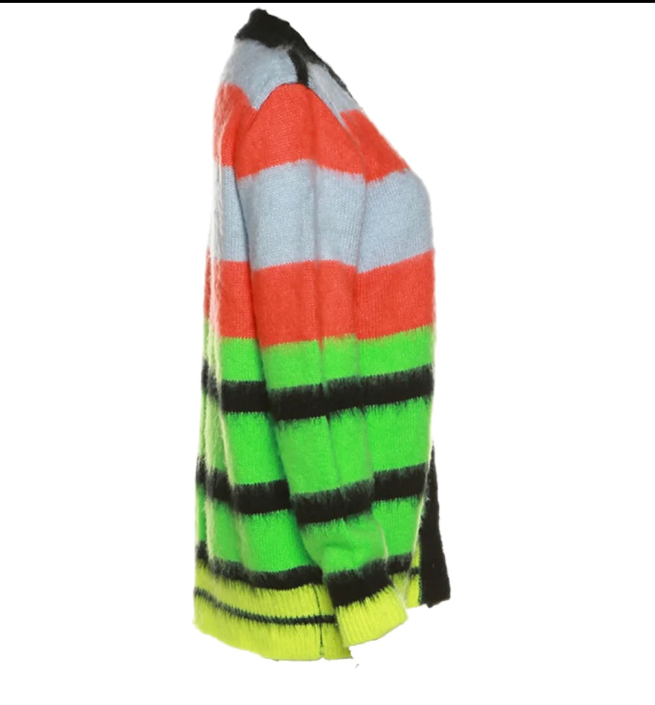 Neon & Black Stripe Cardi