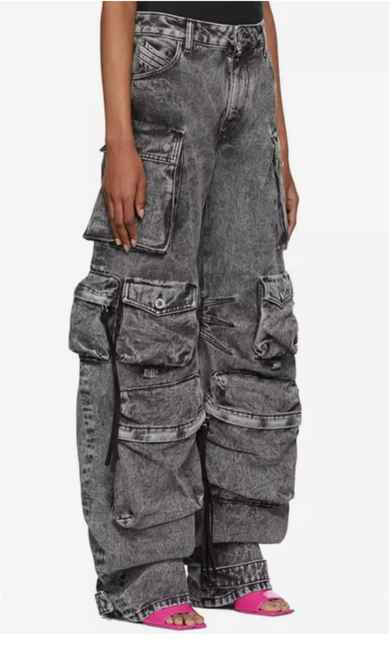 Black Stone Wash Cargos