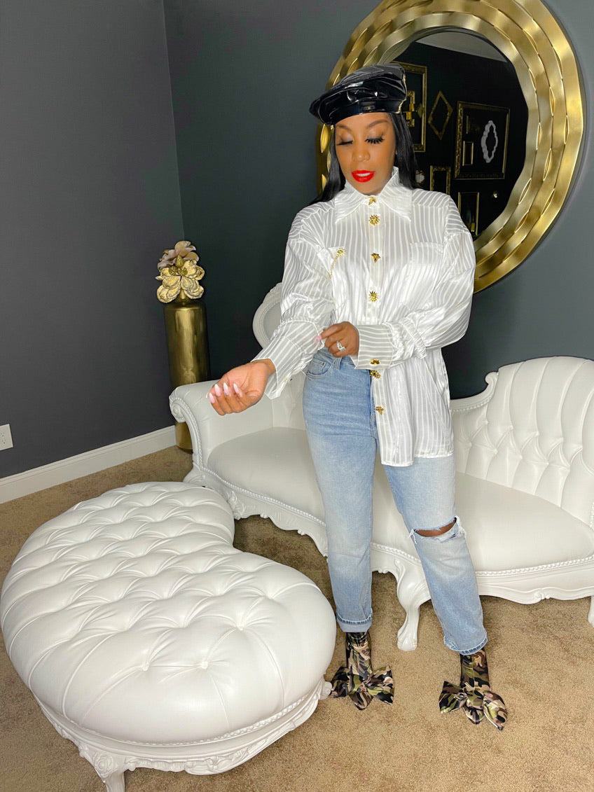 Striped Medal Blouse