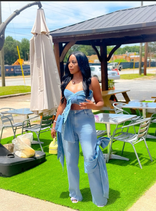 Denim & Bows Set