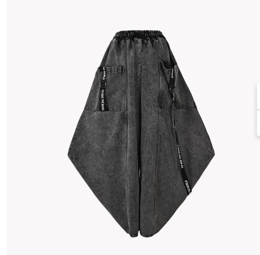 Denim Black Herem Pants
