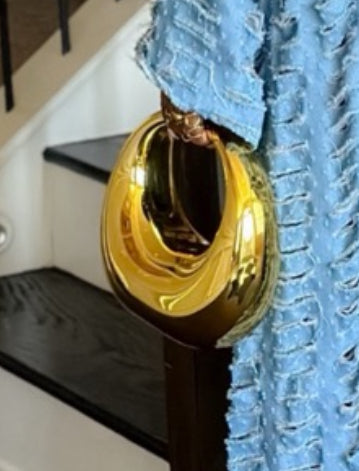 Gold Acrylic Circle Clutch