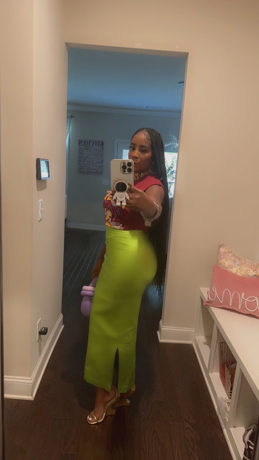 Green Stretch Pencil| Skirt Pre Order